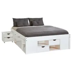 Stauraumbett 160/200 cm in Weiß