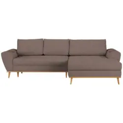 Ecksofa in Webstoff Taupe