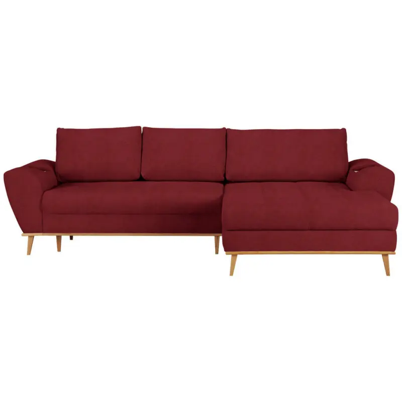 Ecksofa in Webstoff Rot