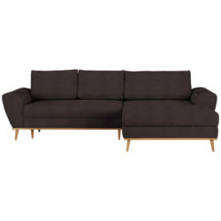 Ecksofa in Webstoff Dunkelbraun