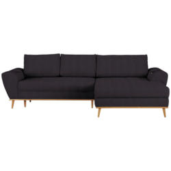 Ecksofa in Webstoff Schwarz