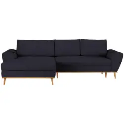 Ecksofa in Webstoff Dunkelblau