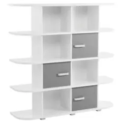 Regal in Grau/Weiss 141,6/141/38 cm Grau, Weiß