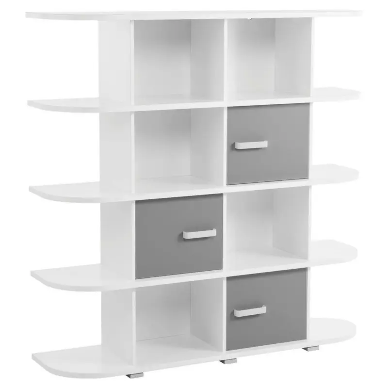 Regal in Grau/Weiss 141,6/141/38 cm Grau, Weiß