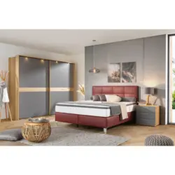 Boxspringbett 180/200 cm in Bordeaux