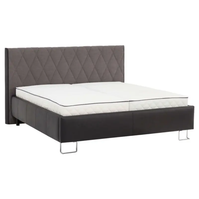 Polsterbett 180/200 cm in Graphitfarben, Schwarz