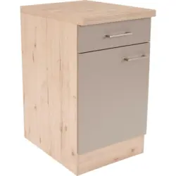 Küchenunterschrank 60/85/57 cm in Eichefarben, Champagner