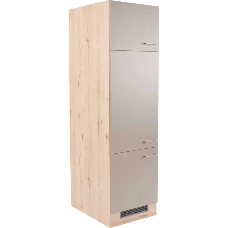 Geräteumbauschrank 60/200/57 cm in Eichefarben, Champagner