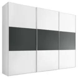 Schwebetürenschrank in Anthrazit, Weiß
