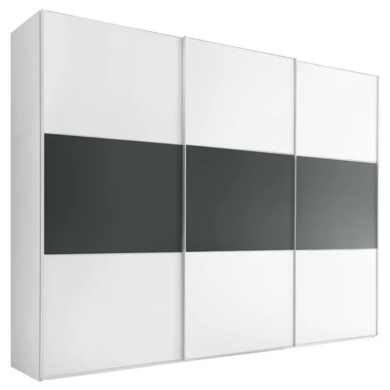 Schwebetürenschrank in Anthrazit, Weiß