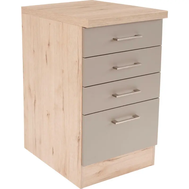 Küchenunterschrank 50/86/57 cm in Eichefarben, Champagner