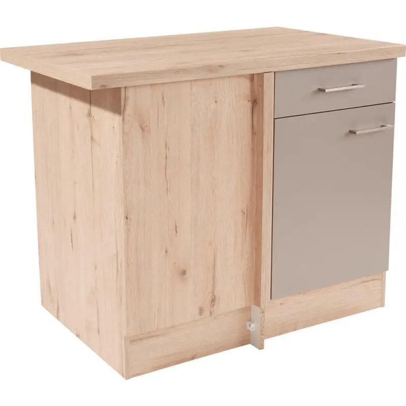 Eckunterschrank 110/86/57 cm in Eichefarben, Champagner