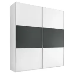 Schwebetürenschrank in Anthrazit, Weiß