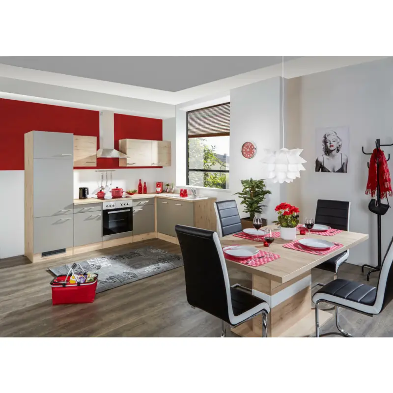 Eckküche 280/170 cm in Eichefarben