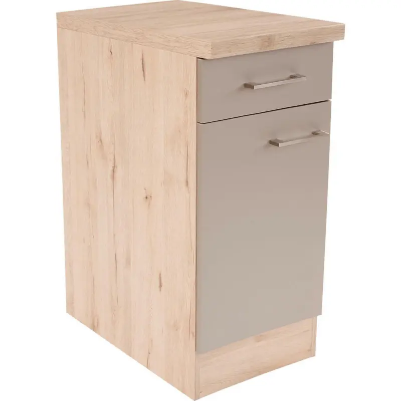 Küchenunterschrank 50/86/57 cm in Eichefarben, Champagner