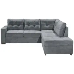 Ecksofa in Mikrovelours Anthrazit