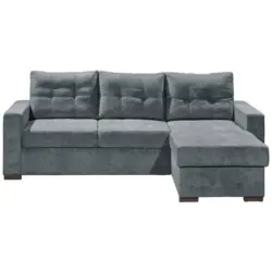 Ecksofa in Mikrovelours Anthrazit