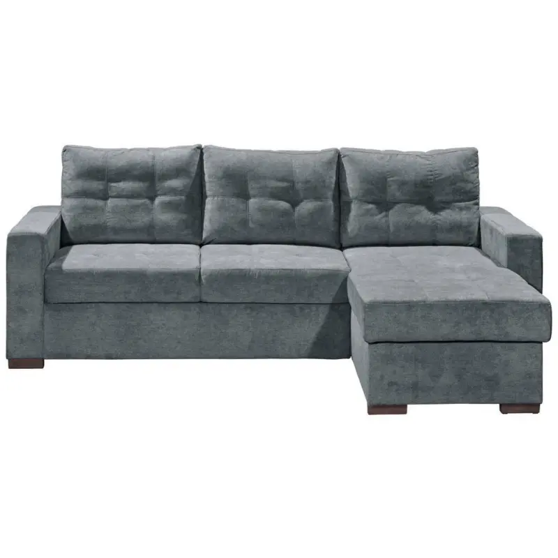 Ecksofa in Mikrovelours Anthrazit
