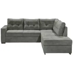 Ecksofa in Mikrovelours Grau