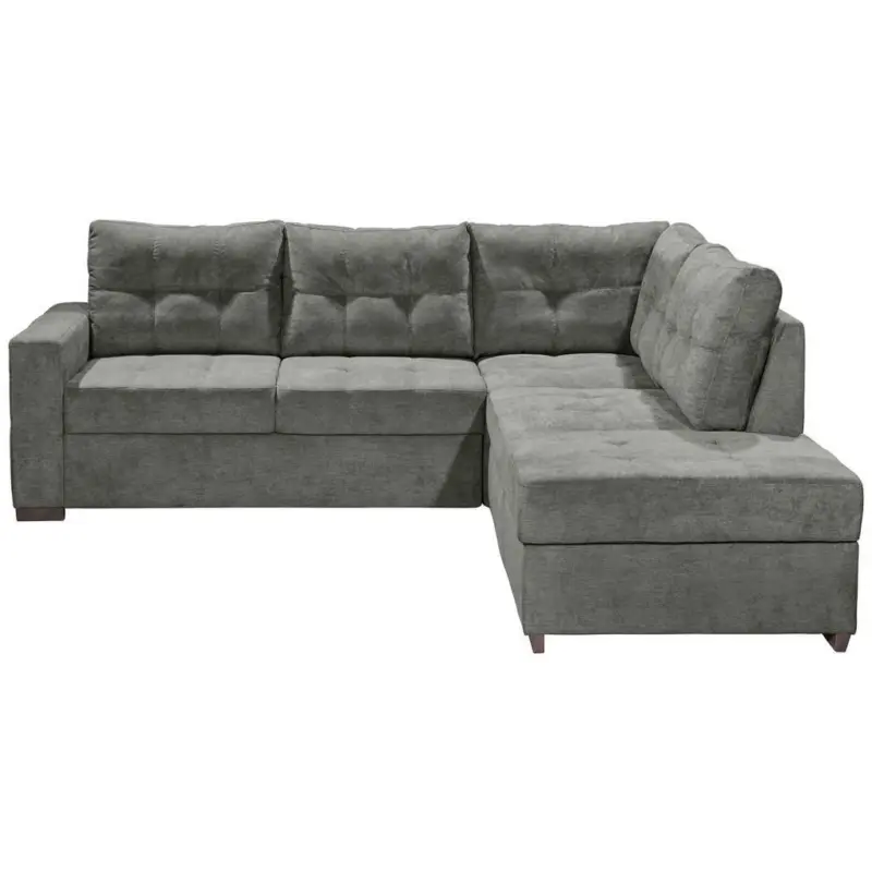 Ecksofa in Mikrovelours Grau