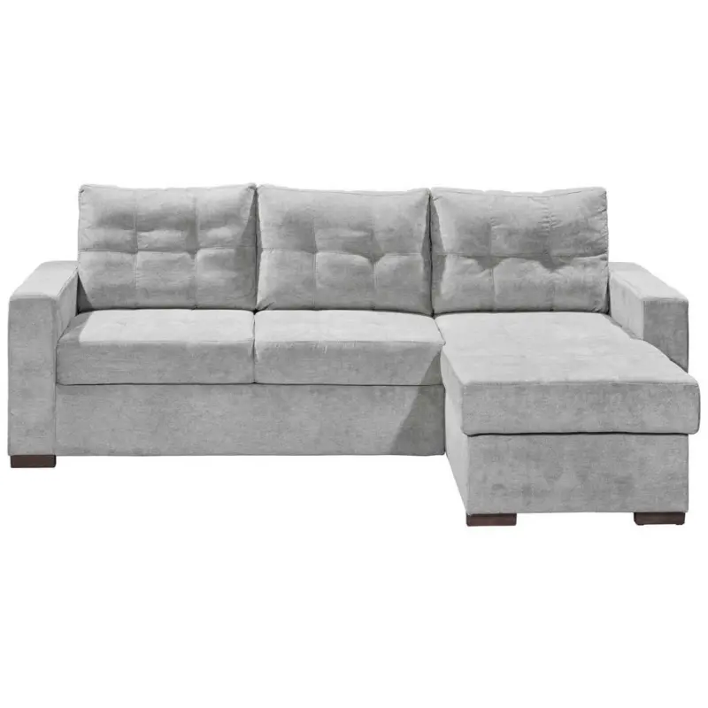 Ecksofa in Mikrovelours Hellgrau