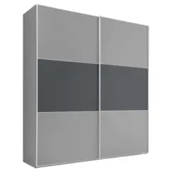 Schwebetürenschrank in Graphitfarben, Dunkelgrau