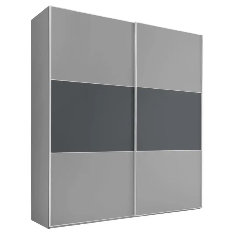 Schwebetürenschrank in Graphitfarben, Dunkelgrau