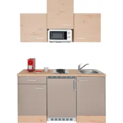 Miniküche 150 cm in Eichefarben