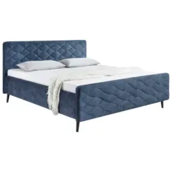 Polsterbett 180/200 cm in Dunkelblau