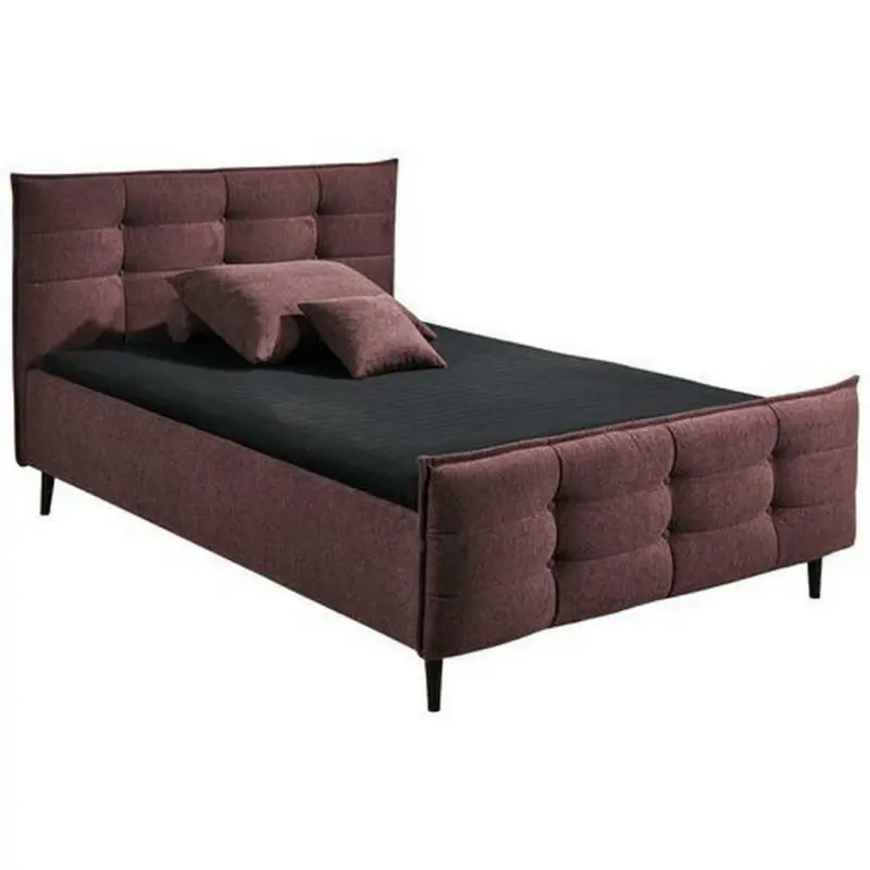 Polsterbett 140/200 cm in Aubergine