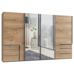 Schwebetürenschrank in Eichefarben