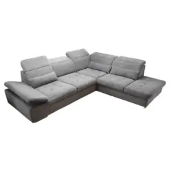 Ecksofa in Mikrovelours Dunkelgrau