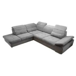 Ecksofa in Mikrovelours Dunkelgrau