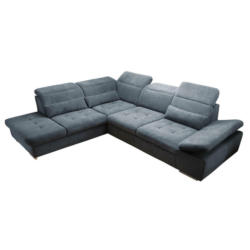 Ecksofa in Mikrovelours Anthrazit