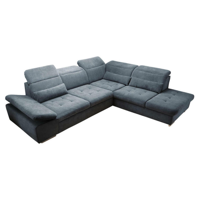 Ecksofa in Velours, Mikrofaser Anthrazit