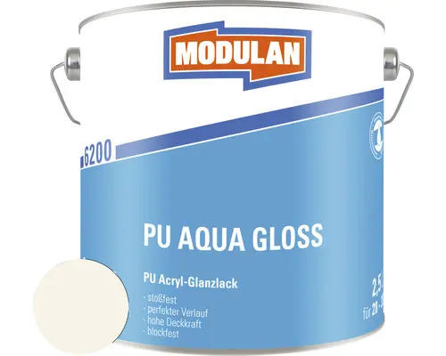 MODULAN 6200 PU Lack Aqua Gloss RAL 9010 reinweiß 2,5 L