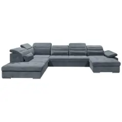 Wohnlandschaft in Mikrovelours Anthrazit