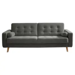 Schlafsofa in Mikrovelours Grau