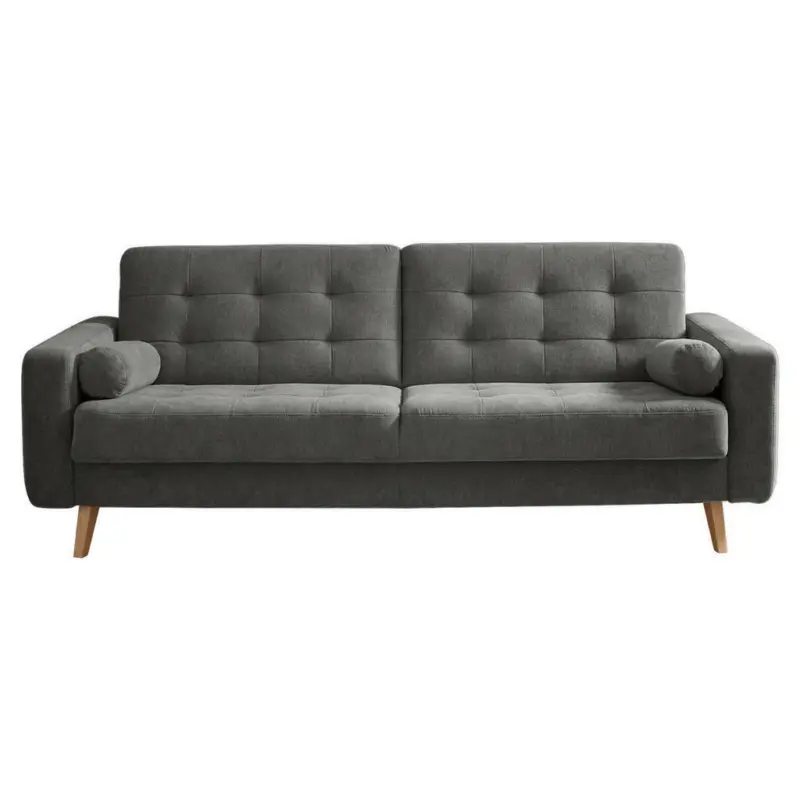 Schlafsofa in Mikrovelours Grau