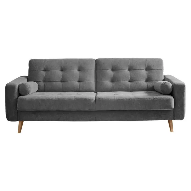 Schlafsofa in Mikrovelours Dunkelgrau