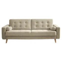 Schlafsofa in Velours Sandfarben