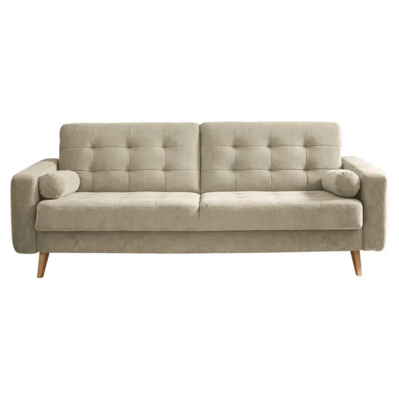Schlafsofa in Velours Sandfarben
