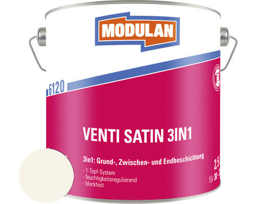 MODULAN 6120 Venti Lack Satin 3in1 RAL 9010 reinweiß 2,5 L