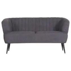 Zweisitzer-Sofa in Flachgewebe Dunkelgrau