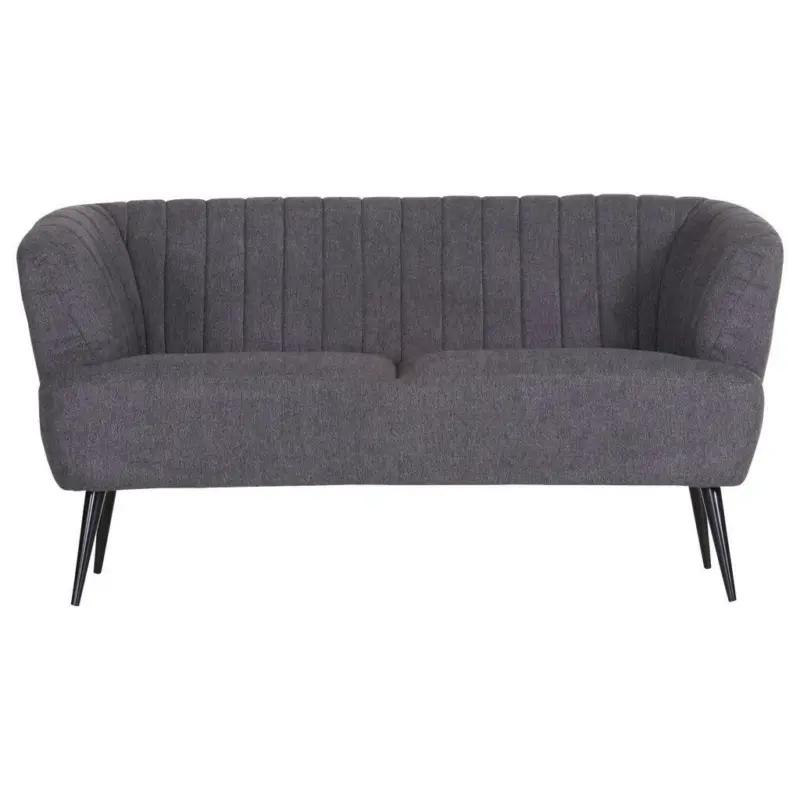 Zweisitzer-Sofa in Flachgewebe Dunkelgrau