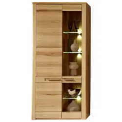 Vitrine in teilmassiv Kernbuche Buchefarben