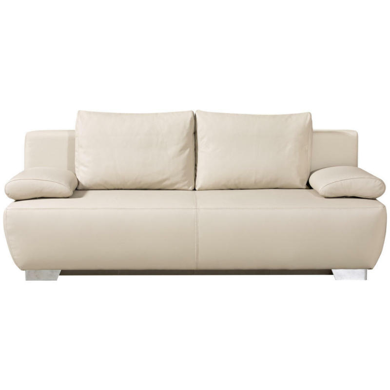 Schlafsofa in Echtleder Beige