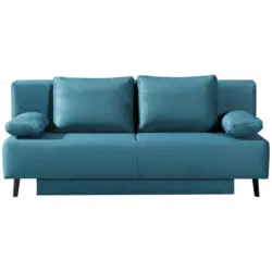 Schlafsofa in Webstoff Blau