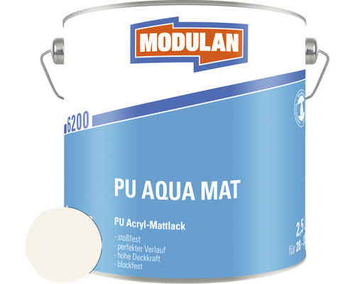 MODULAN 6200 PU Lack Aqua Matt RAL 9010 reinweiß 2,5 L