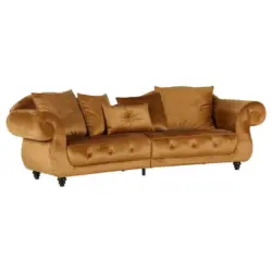 Megasofa in Flachgewebe Gelb